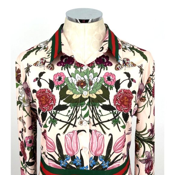 Lai Meng Five Cats Dress Floral Maxi Sz 14 Insects Butterflies Pleated NWT - Picture 2 of 7